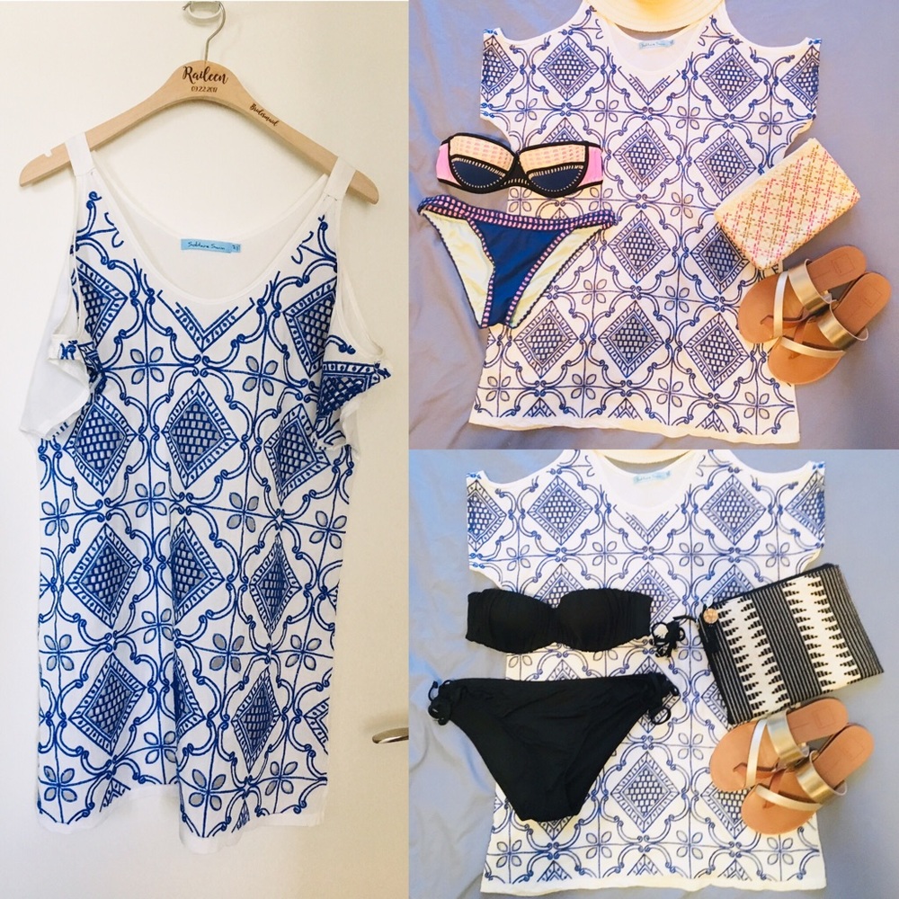 🌻3 for $16! Embroidered Cold Shoulder Cover Up